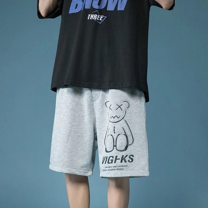 运动短裤男夏季薄款宽松五分休闲裤港风潮流百...