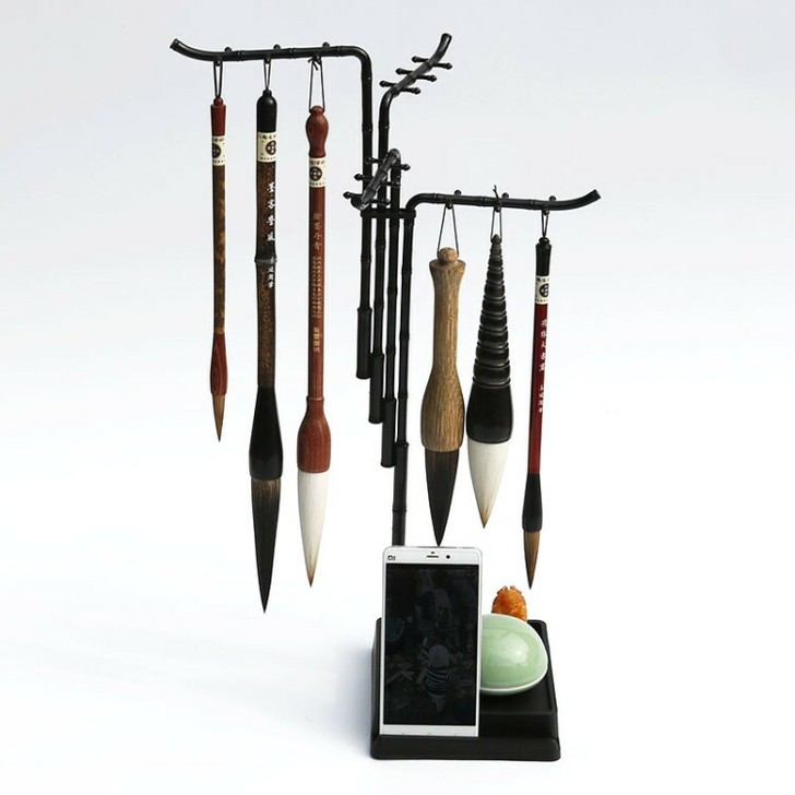 24针多功能毛笔笔挂笔架加高耐磨无味有机塑...