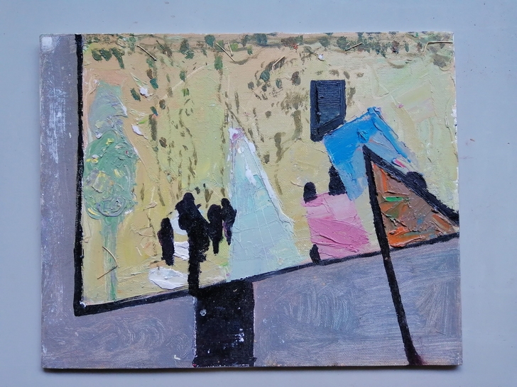 抽象油画,美院学生作品。