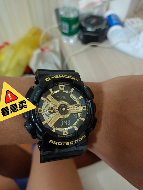 卡西G-shock欧黑金海贼表男女款学生防...