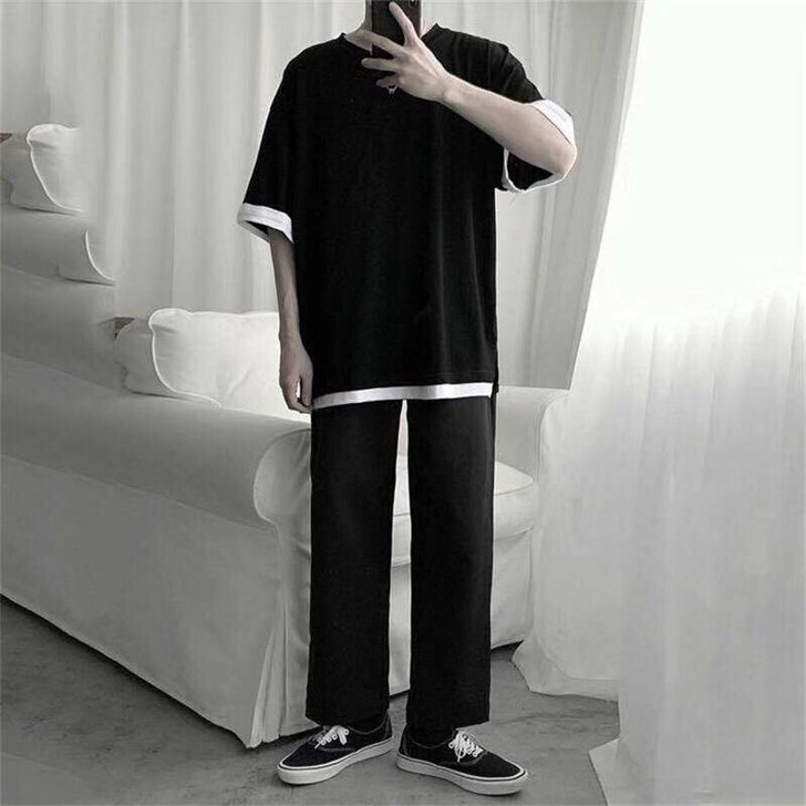 秋冬季男女长裤坠感休闲西裤直筒宽松职业装正...
