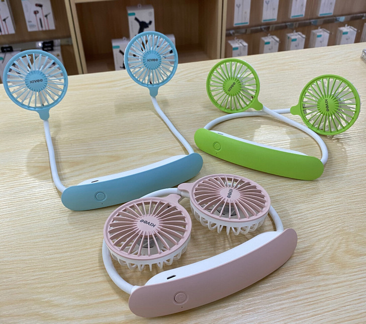 可逸静音挂脖便携式小风扇 随意忸拧