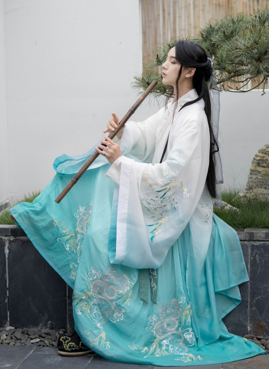 【九安】原创四灵之青龙齐胸襦裙汉服绣花女大...