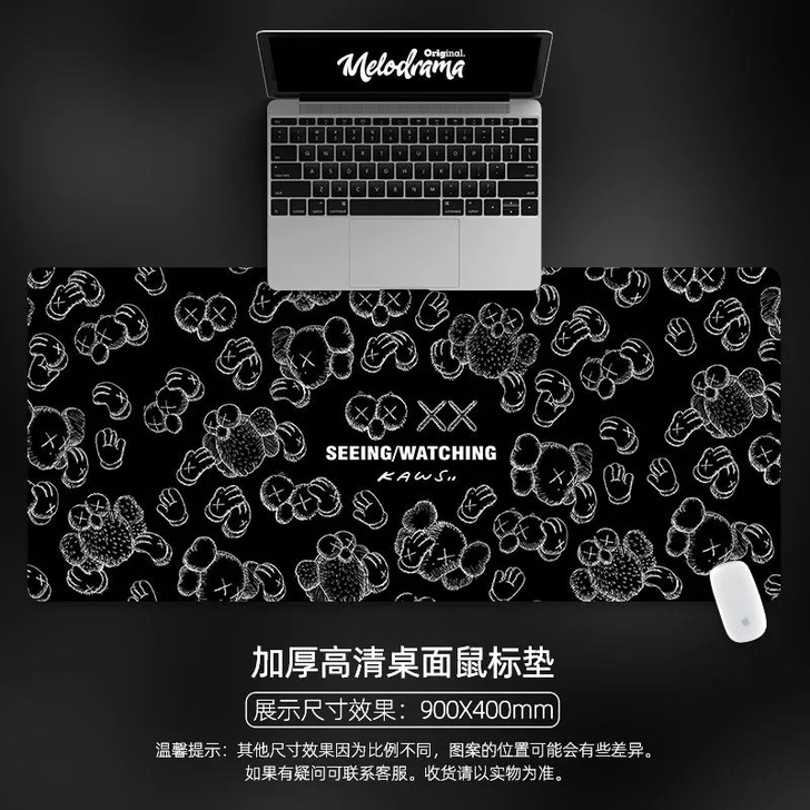 芝麻街KAWS鼠标垫潮牌超大号电脑游戏电竞...
