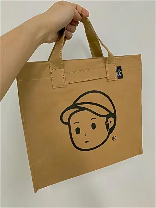 男女同款可水洗牛皮纸复古手提包