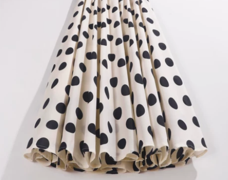 夏季雪纺印花大波点半身裙甜美度假仙女A字型...