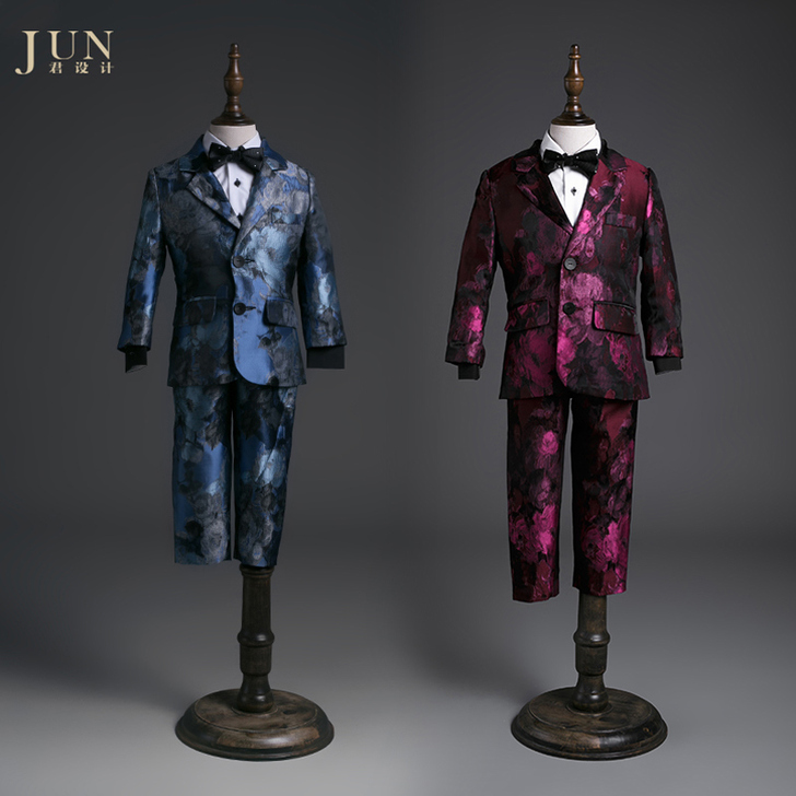 君设计 儿童礼服男童走秀服装小主持人洋气西...