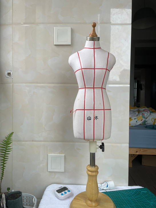 教学小人台女立体裁剪学生服装设计道具模特架...