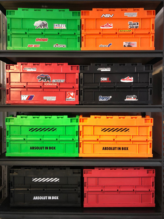 出口日本日式折叠箱车载塑料箱黑色户外露营箱...