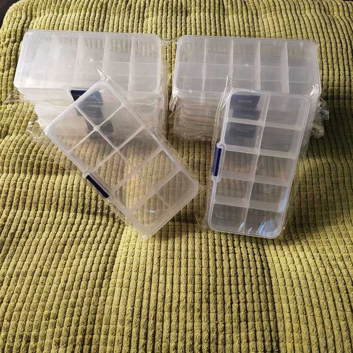 打包价10个小收纳盒便携透明塑料元件螺丝盒...