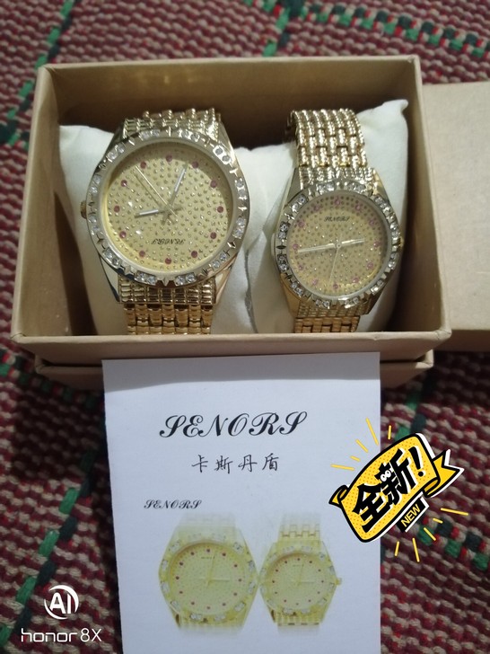 卡斯丹盾满天星石英情侣对表，公公送的，我和...