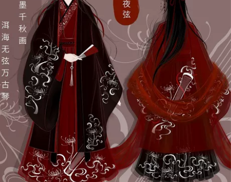 默等原创朝歌夜弦彼岸花汉服女晋制古装侠客男...