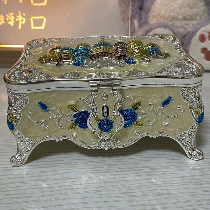 欧式珐琅彩釉彩色锡合金首饰盒