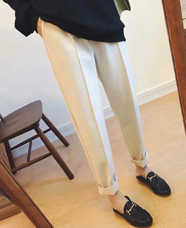 全新烟管裤女西装裤休闲职业装九分裤垂顺百搭