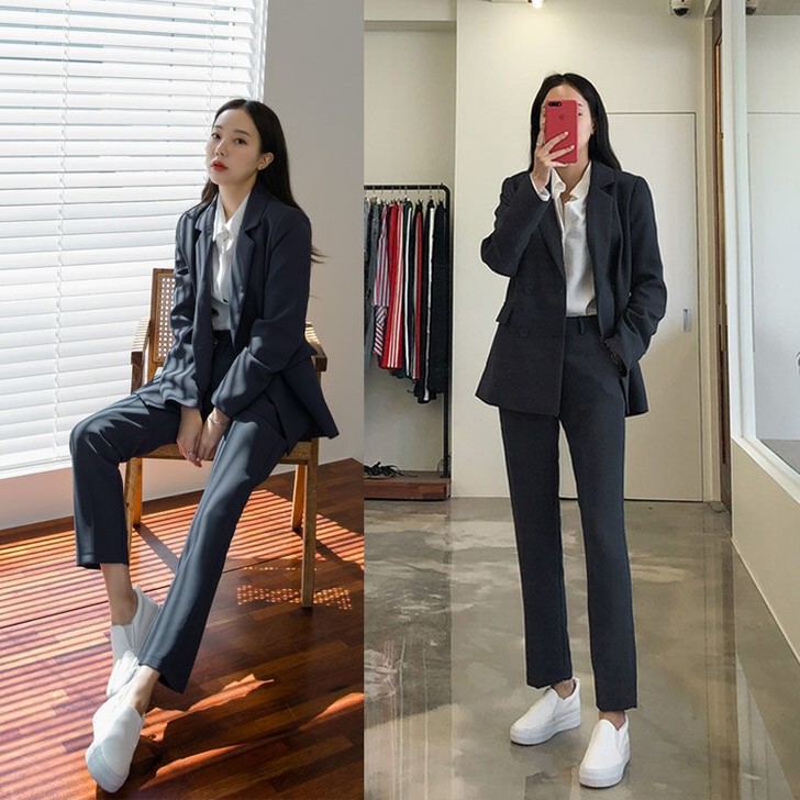 xl女生正装9.5新   一套：上衣加裤子