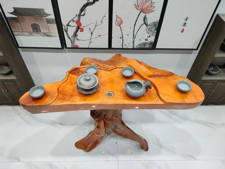 闲置天然实木根雕茶几原木树根底座根艺家具大...