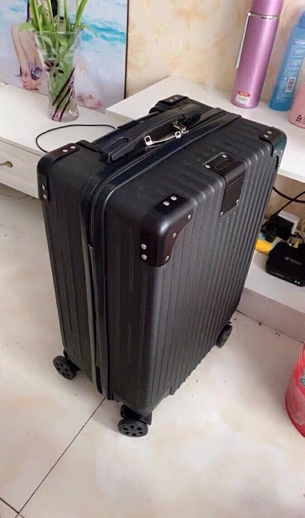 花花公子旅行箱铝框万向轮拉杆箱24寸大容量