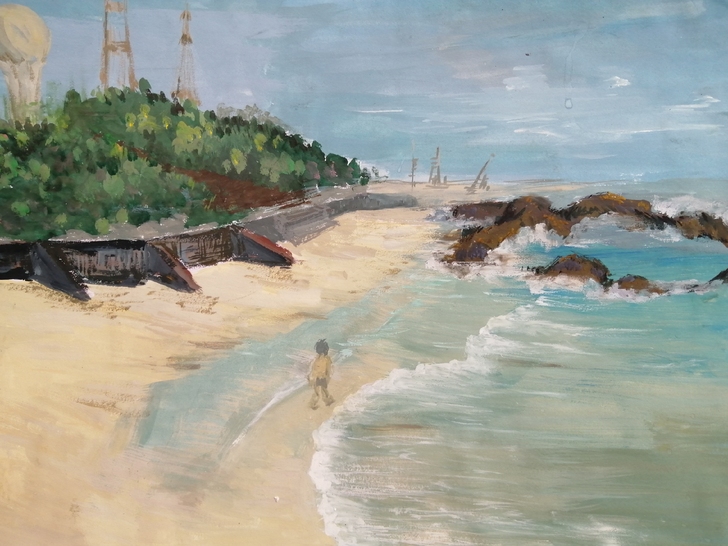 水粉画海景系列
