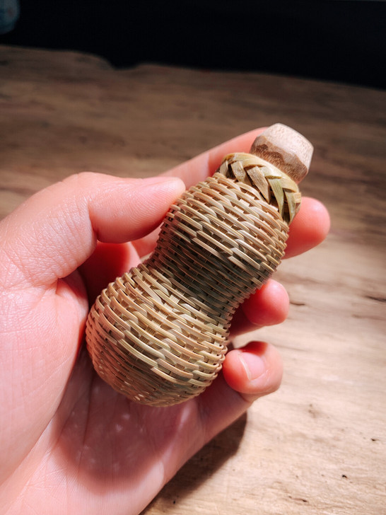 【●竹编】手工编制手把件  香粉罐