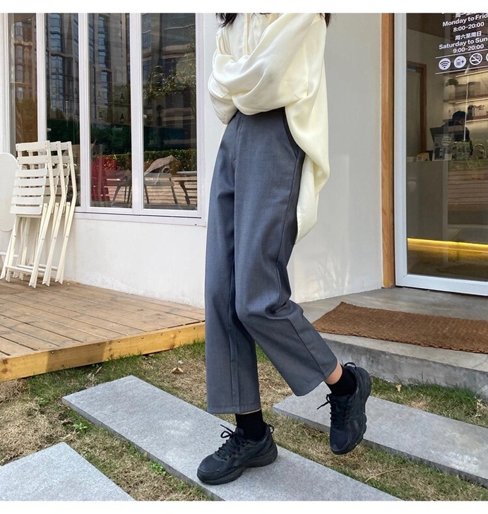 直筒裤西装裤女宽松2021夏季新款韩版显瘦...