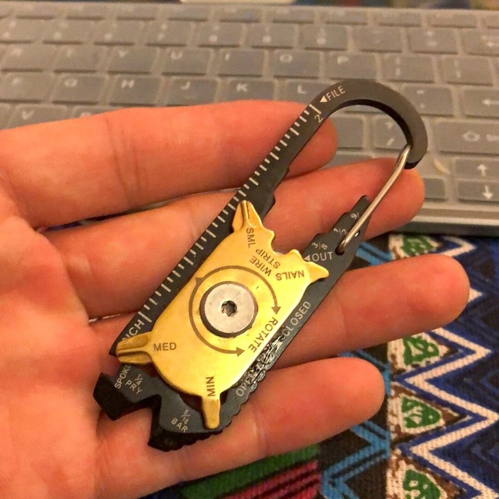 edc户外工具迷你便携随身钥匙扣20合1多...