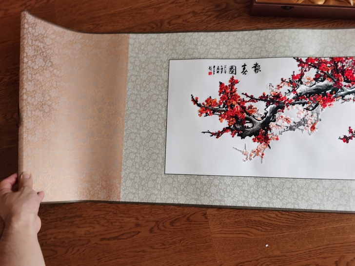 刺绣画，报喜图，工艺品，适合摆放在客厅或书...