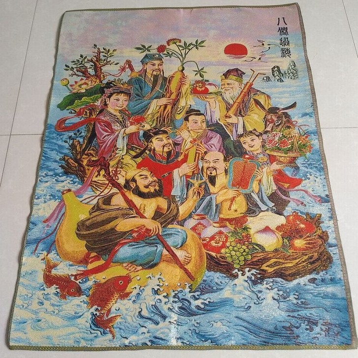 （忍痛转让）八仙过海 密宗佛教刺绣 唐卡刺...
