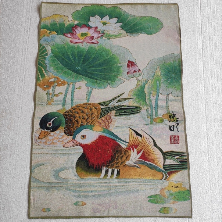 唐卡织锦刺绣画 宗教福禄寿三星贺喜画像 家...