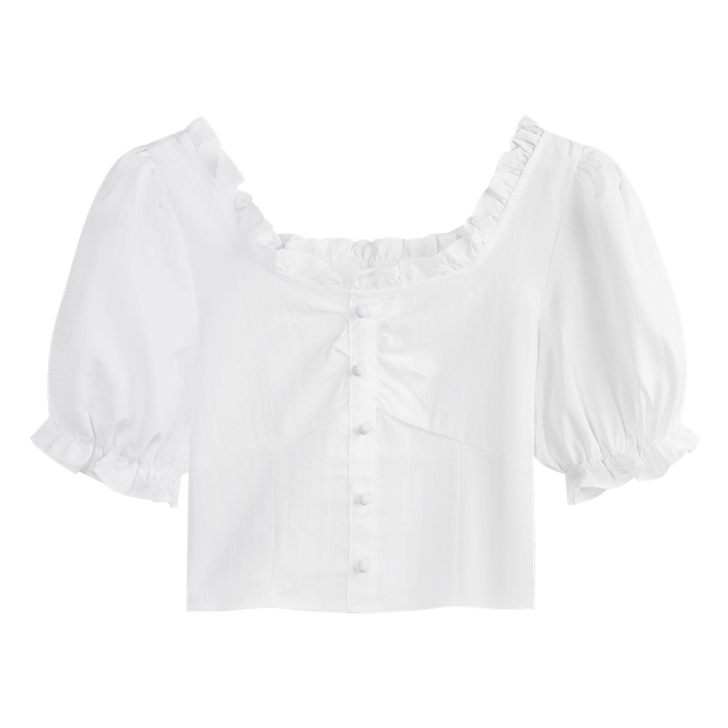 白色衬衫女士设计感小众春夏款2021新款法...