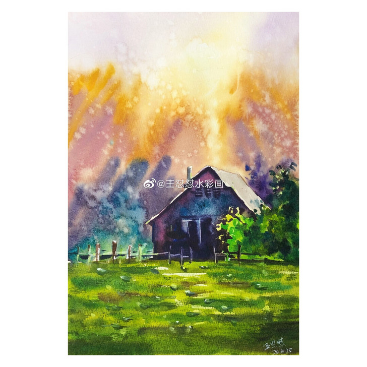 7【九宫格】出售自己画的水彩画作品 尺寸3...