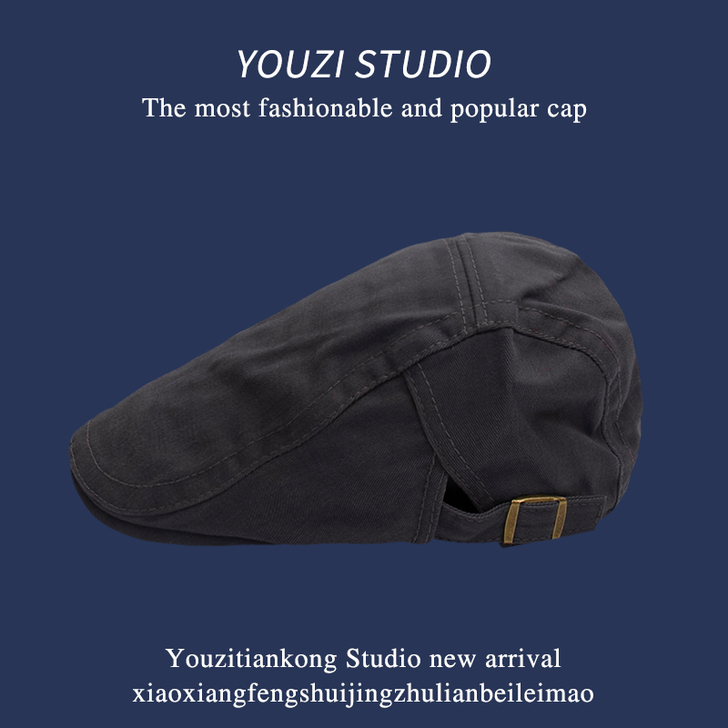 鸭舌帽女ins复古百搭英伦风前进帽韩版潮秋...