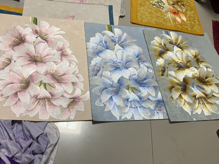 精美高档刺绣画45Ｘ55，四张包邮