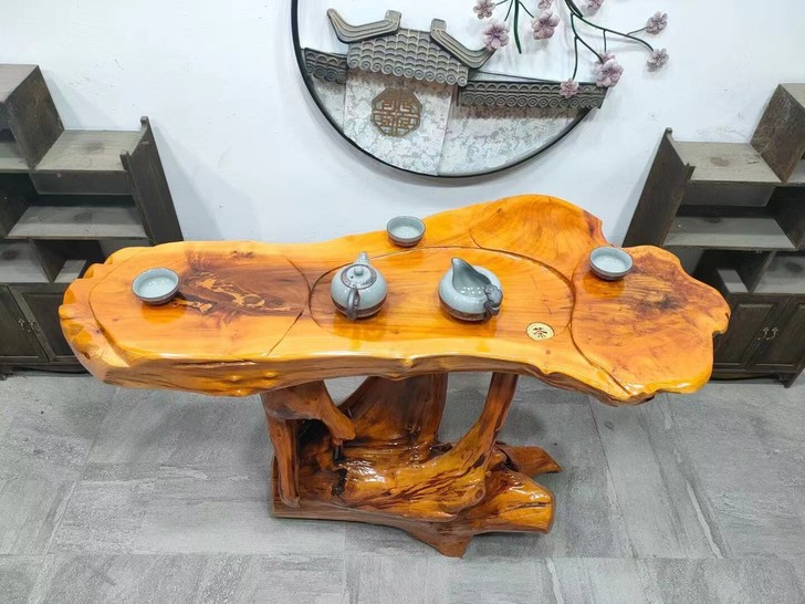 搬家闲置根雕茶台进口越南木用了一个月一口尺...