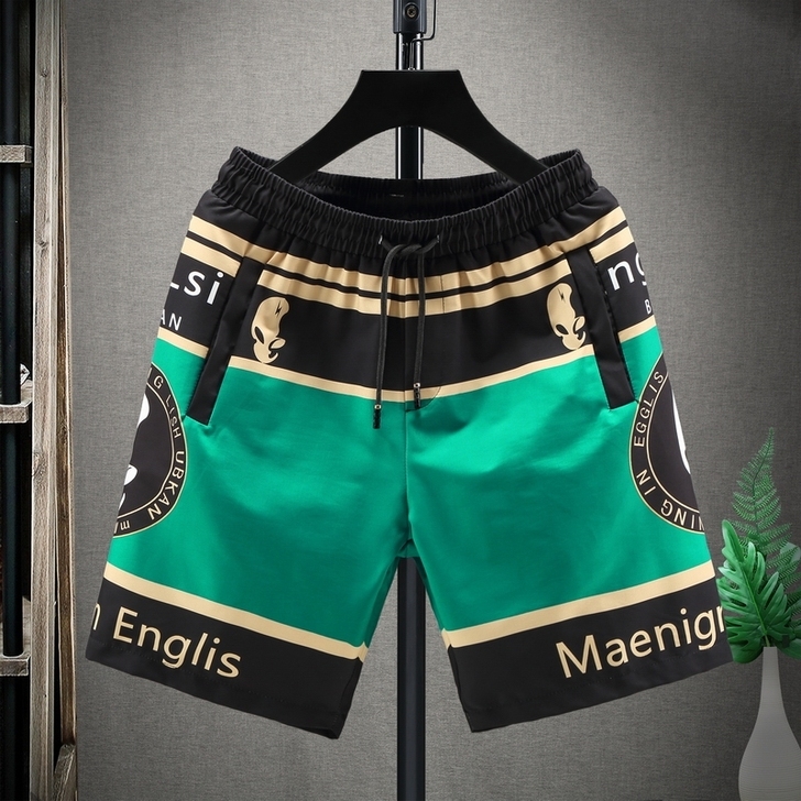 欧洲站潮牌短裤男薄款中裤修身五分裤子休闲夏...