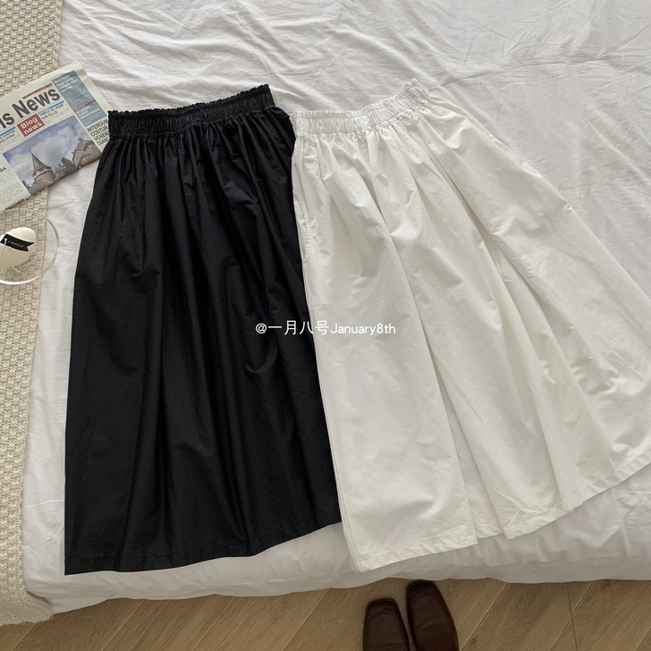 新款 复古赫本款 遮肉显瘦 伞裙 半身裙0...