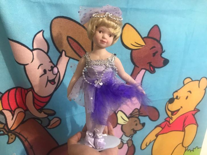 古董陶瓷娃娃芭蕾舞娃娃带支架