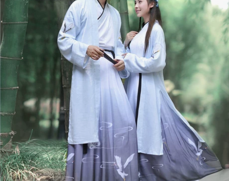 如梦霓裳汉服夏装女男、刺绣交领齐腰cp ...