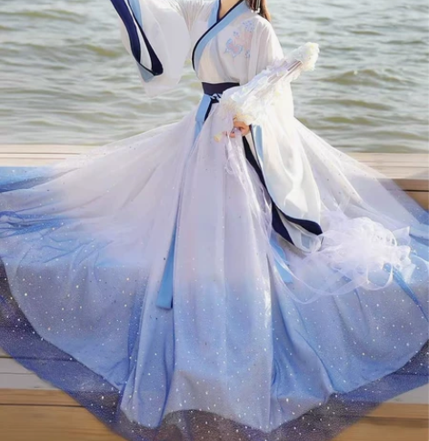 汉服女正品交领齐腰襦裙中国风仙气飘逸古装 ...