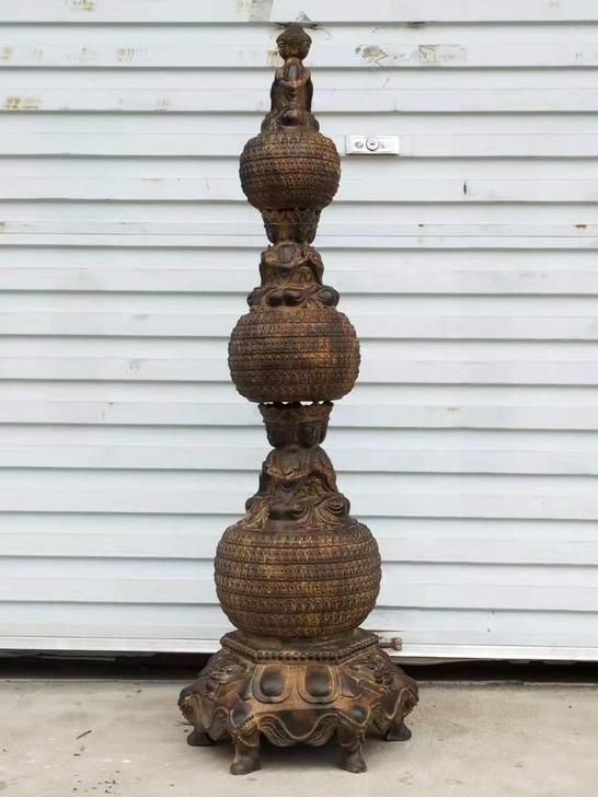 铜鎏金千佛塔