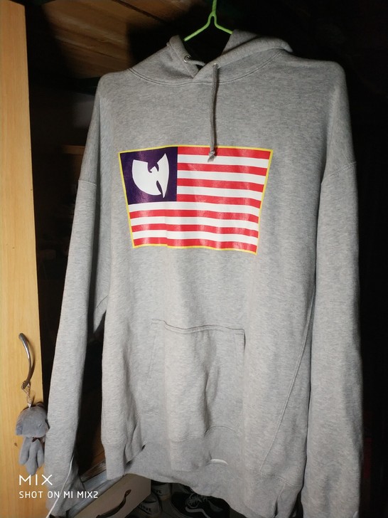 Wu-Tang Clan经典旗帜大码连帽卫...