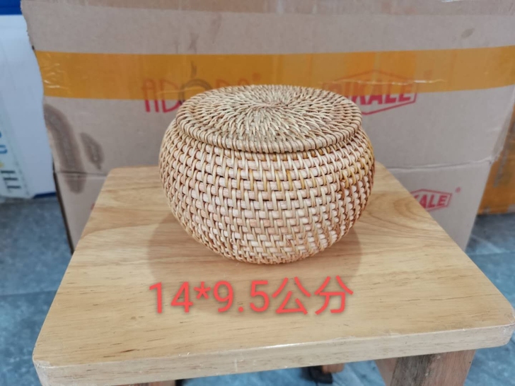 越南纯手工编织藤编收纳盒棋子盒点心盒