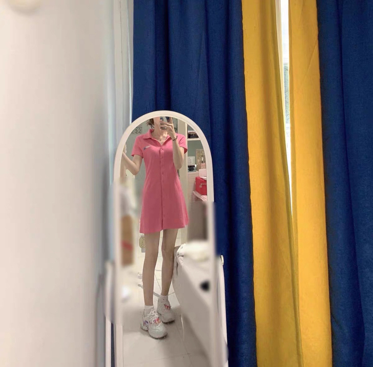 范智乔 白色polo连衣裙女夏季领衫短裙纯...