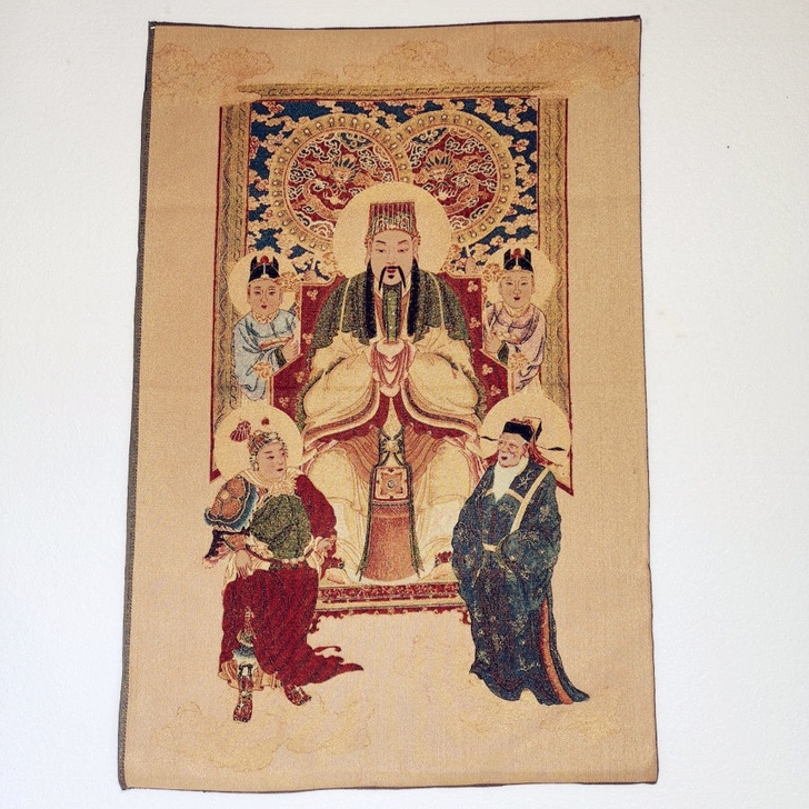 宗教神像金丝织锦绣 唐卡刺绣画 道教文昌帝...