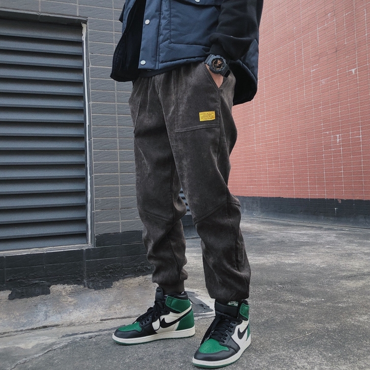 F/W 秋冬灯芯绒束脚裤男 加厚工装裤加绒...
