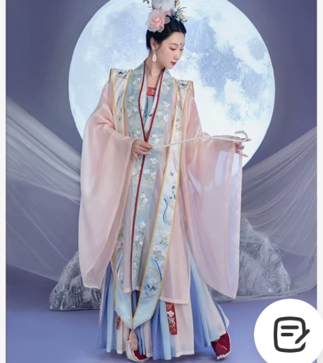 重回汉唐画颜卿宋制三件套汉服女中国风原创对...