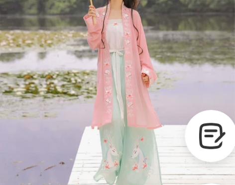 裳云兮《麋鹿》宋制汉服女宋裤三件套刺绣褙子...