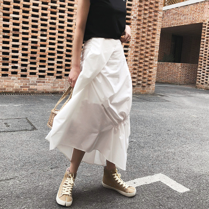 全新 MINIBLUE复古设计感不规则褶皱...