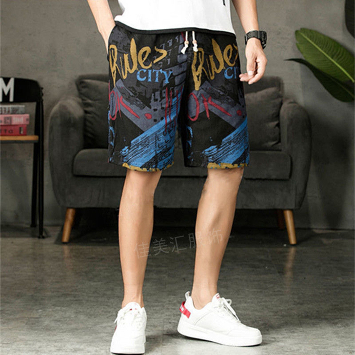 新款夏季短裤男宽松休闲五分裤夏季男士沙滩裤