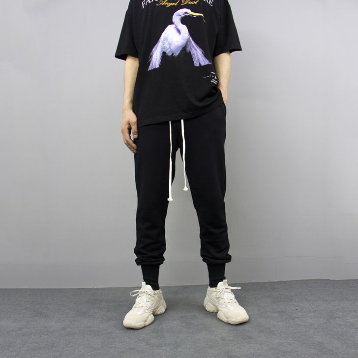 ins抖音快手同款暗黑风抽绳ro裤男高街哈...