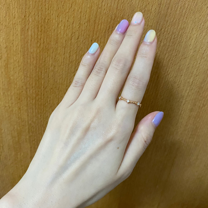 周大福小心意18K金彩金钻石戒指